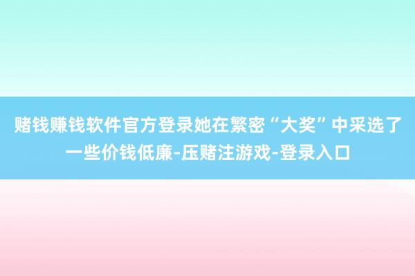 赌钱赚钱软件官方登录她在繁密“大奖”中采选了一些价钱低廉-压赌注游戏-登录入口