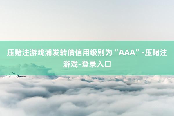 压赌注游戏浦发转债信用级别为“AAA”-压赌注游戏-登录入口