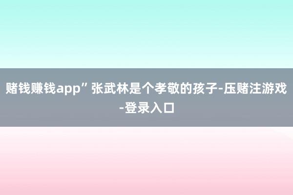 赌钱赚钱app”张武林是个孝敬的孩子-压赌注游戏-登录入口