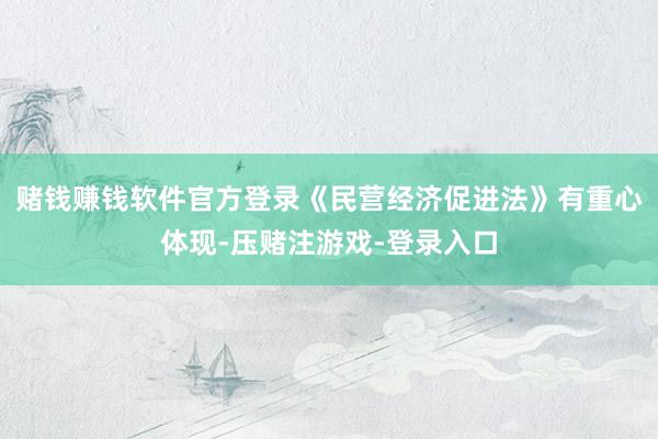 赌钱赚钱软件官方登录《民营经济促进法》有重心体现-压赌注游戏-登录入口