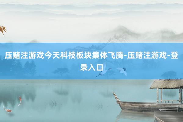 压赌注游戏今天科技板块集体飞腾-压赌注游戏-登录入口