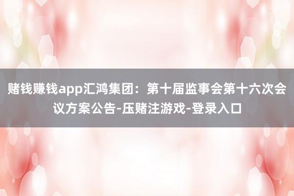 赌钱赚钱app汇鸿集团：第十届监事会第十六次会议方案公告-压赌注游戏-登录入口