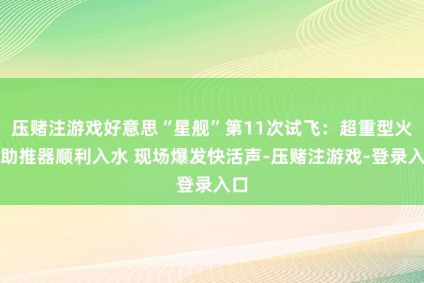 压赌注游戏好意思“星舰”第11次试飞：超重型火箭助推器顺利入水 现场爆发快活声-压赌注游戏-登录入口