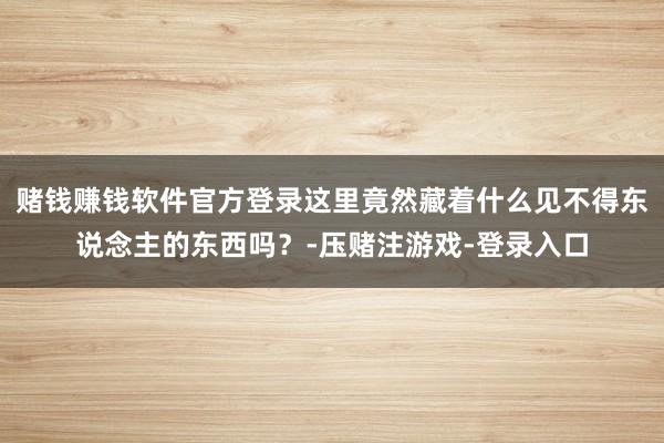 赌钱赚钱软件官方登录这里竟然藏着什么见不得东说念主的东西吗？-压赌注游戏-登录入口